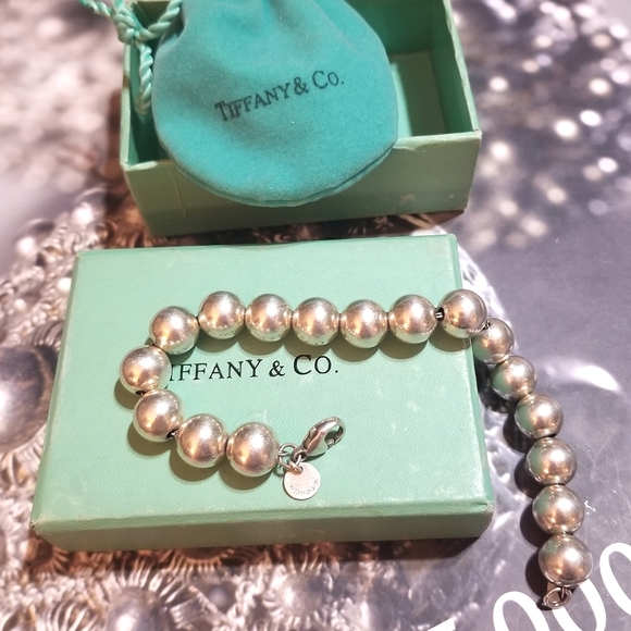 HPπ Authentic TIFFANY & CO Sterling Silver 10mm Ball Bracelet π - Picture 7 of 8